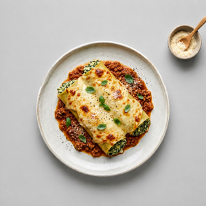 Carlo's Spinach And Ricotta Cannelloni With Beef Bolognese Sauce