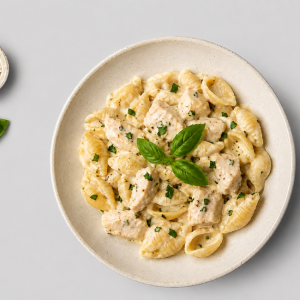 Creamy Basil Chicken Pasta Shells