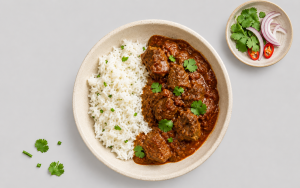 High-Protein Slow-Cooked Lamb Rogan Josh with Coconut Rice