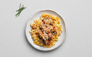 Hot Honey Chicken Mac & Cheese with Chipotle Drizzle