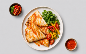 Lean Chicken Quesadilla with Cheese & Peppers